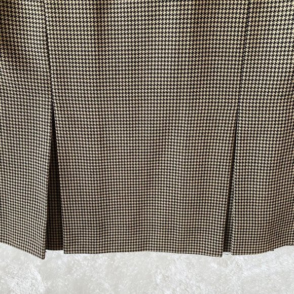 Telluride clothing co houndstooth skirt size 2 wool blend black/tan a line aline - Picture 3 of 5